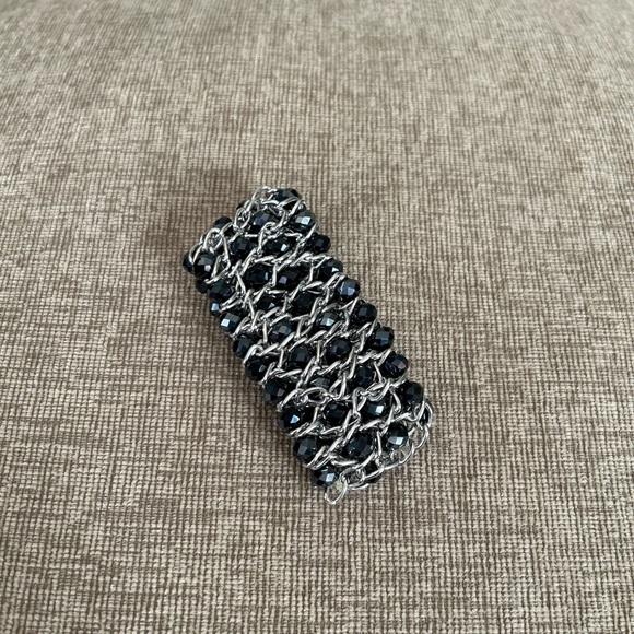 Park Lane Jewelry Black Beaded Silver Stretch Bracelet - Picture 4 of 7